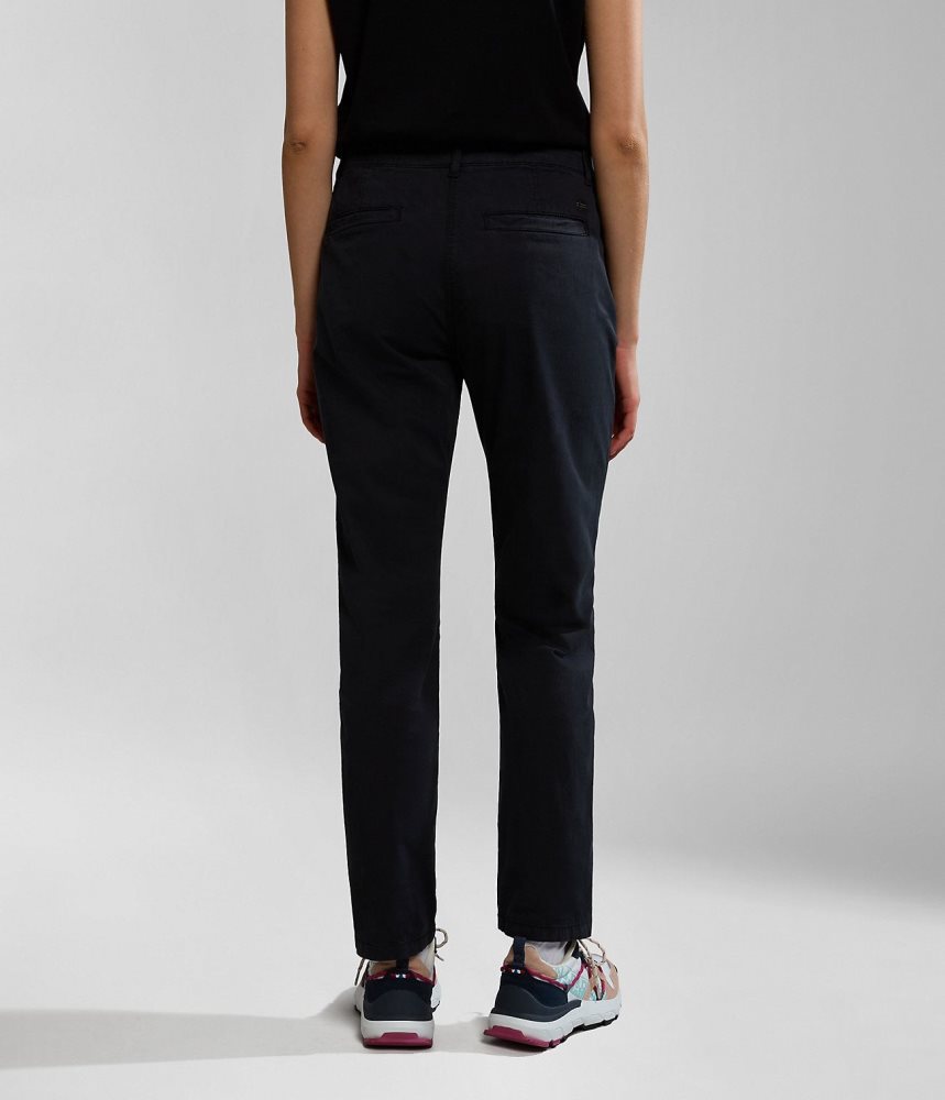 Napapijri Meridian Chino Trousers Chino Broek Dames Zwart | BWEXPHK-50