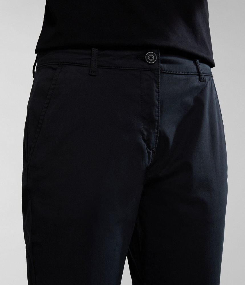 Napapijri Meridian Chino Trousers Chino Broek Dames Zwart | BWEXPHK-50