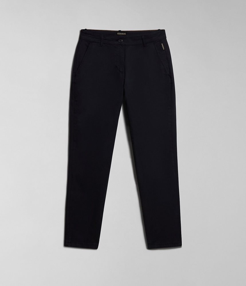 Napapijri Meridian Chino Trousers Chino Broek Dames Zwart | BWEXPHK-50