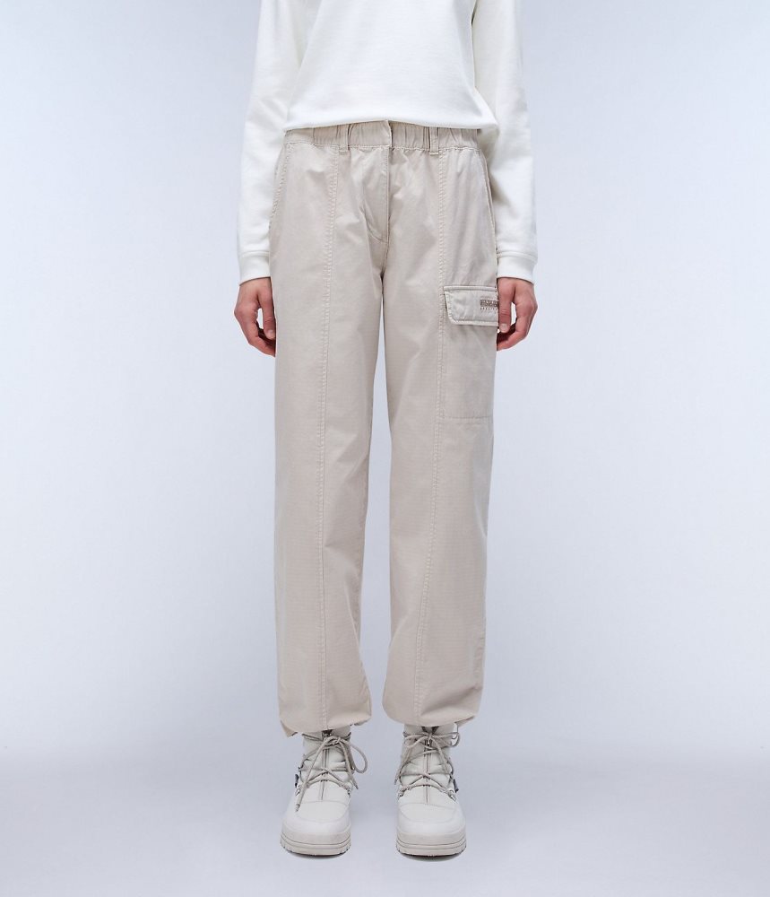 Napapijri Murg Cargo Trousers Cargo Broek Dames Beige Zilver | XJWTZSD-59