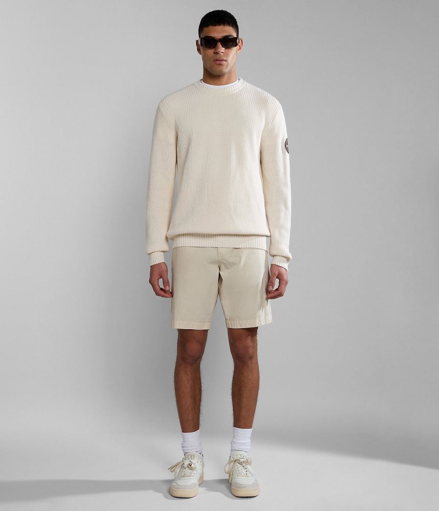 Napapijri Nakuru Bermuda Shorts Korte Broek Heren Beige Zilver | WFHPMRI-43