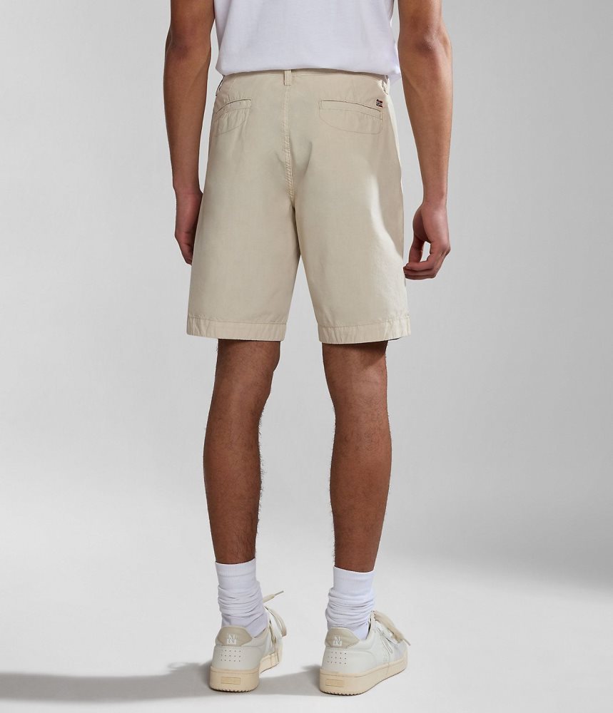 Napapijri Nakuru Bermuda Shorts Korte Broek Heren Beige Zilver | WFHPMRI-43