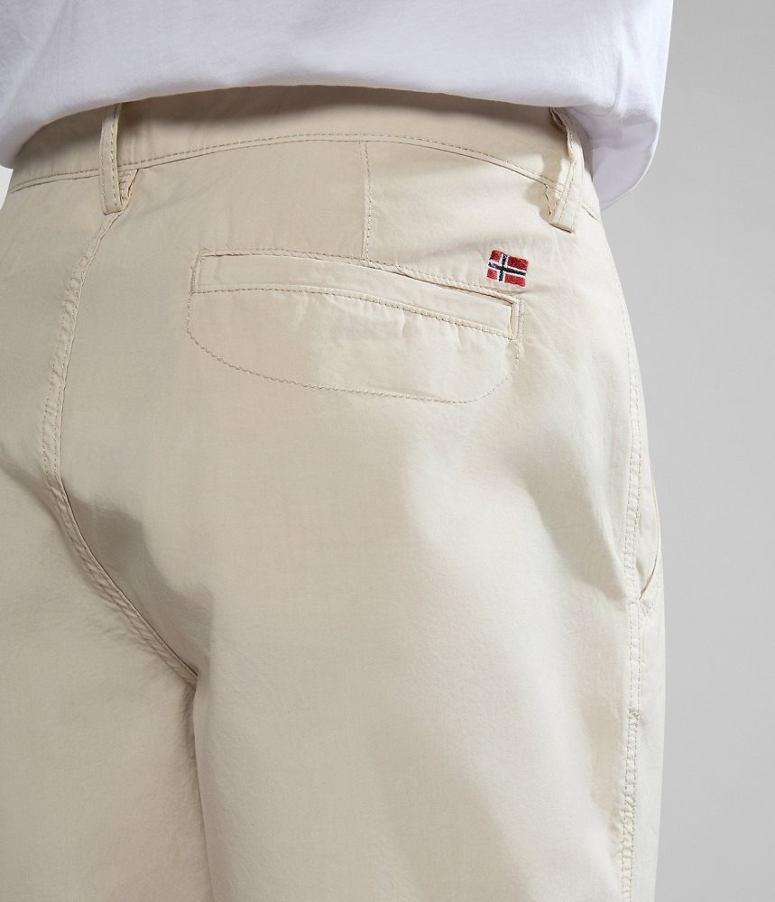 Napapijri Nakuru Bermuda Shorts Korte Broek Heren Beige Zilver | WFHPMRI-43