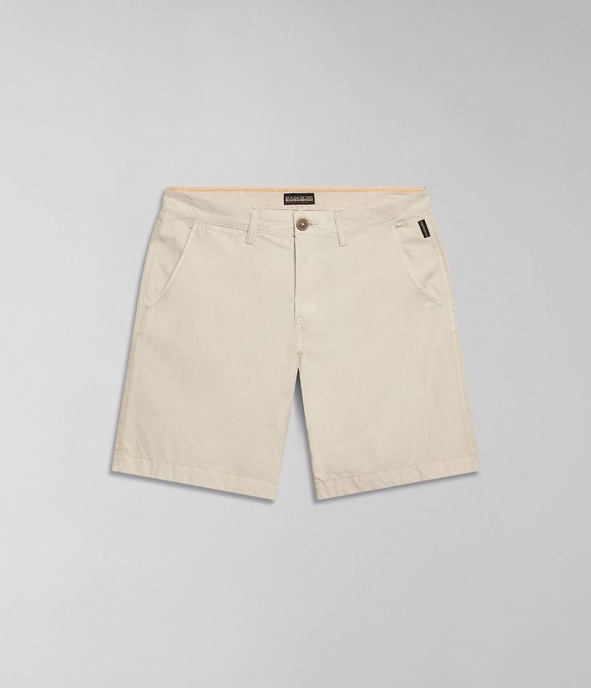 Napapijri Nakuru Bermuda Shorts Korte Broek Heren Beige Zilver | WFHPMRI-43