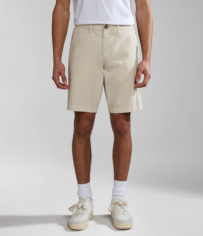 Napapijri Nakuru Bermuda Shorts Korte Broek Heren Beige Zilver | WFHPMRI-43