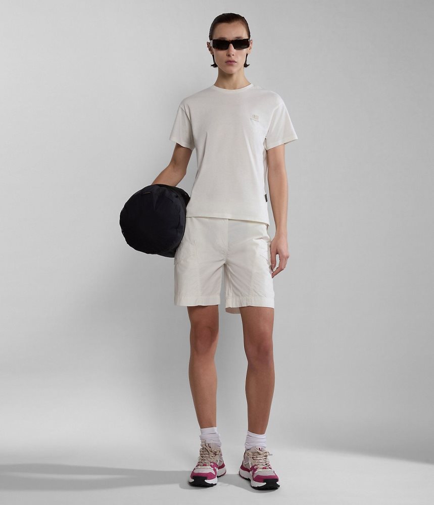 Napapijri Narin Bermuda Shorts Korte Broek Dames Wit | MAOXSHR-30