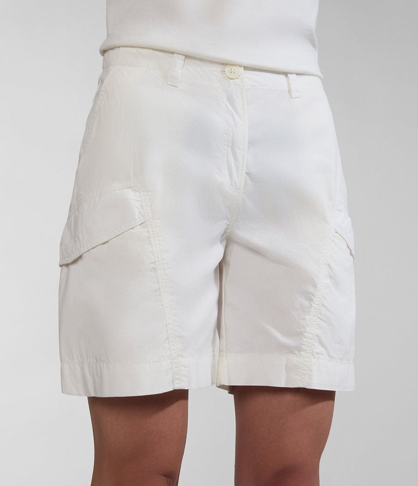 Napapijri Narin Bermuda Shorts Korte Broek Dames Wit | MAOXSHR-30
