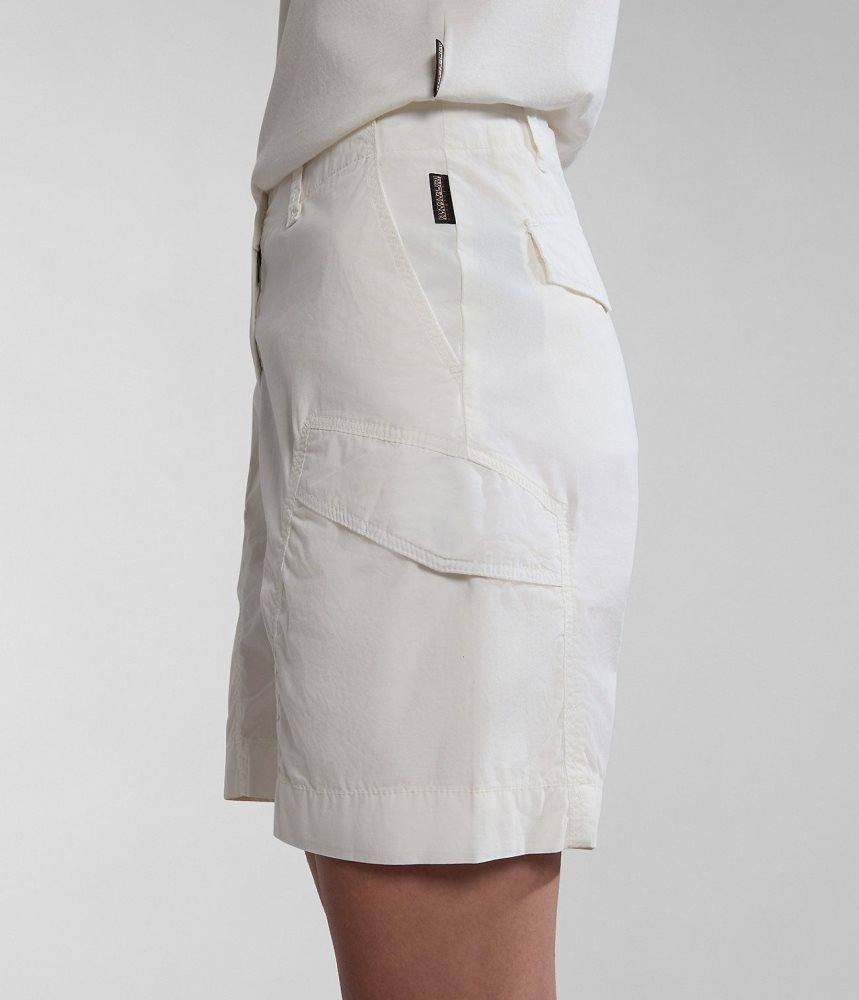 Napapijri Narin Bermuda Shorts Korte Broek Dames Wit | MAOXSHR-30