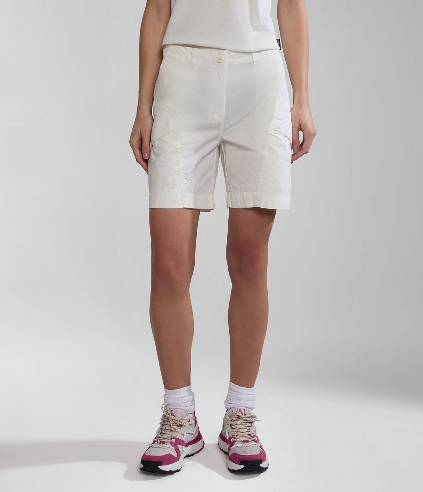 Napapijri Narin Bermuda Shorts Korte Broek Dames Wit | MAOXSHR-30