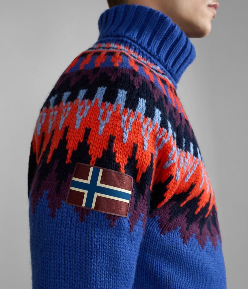 Napapijri Nathaniel Turtleneck Jumper Jumpers Heren Blauw | JPIRXLB-12