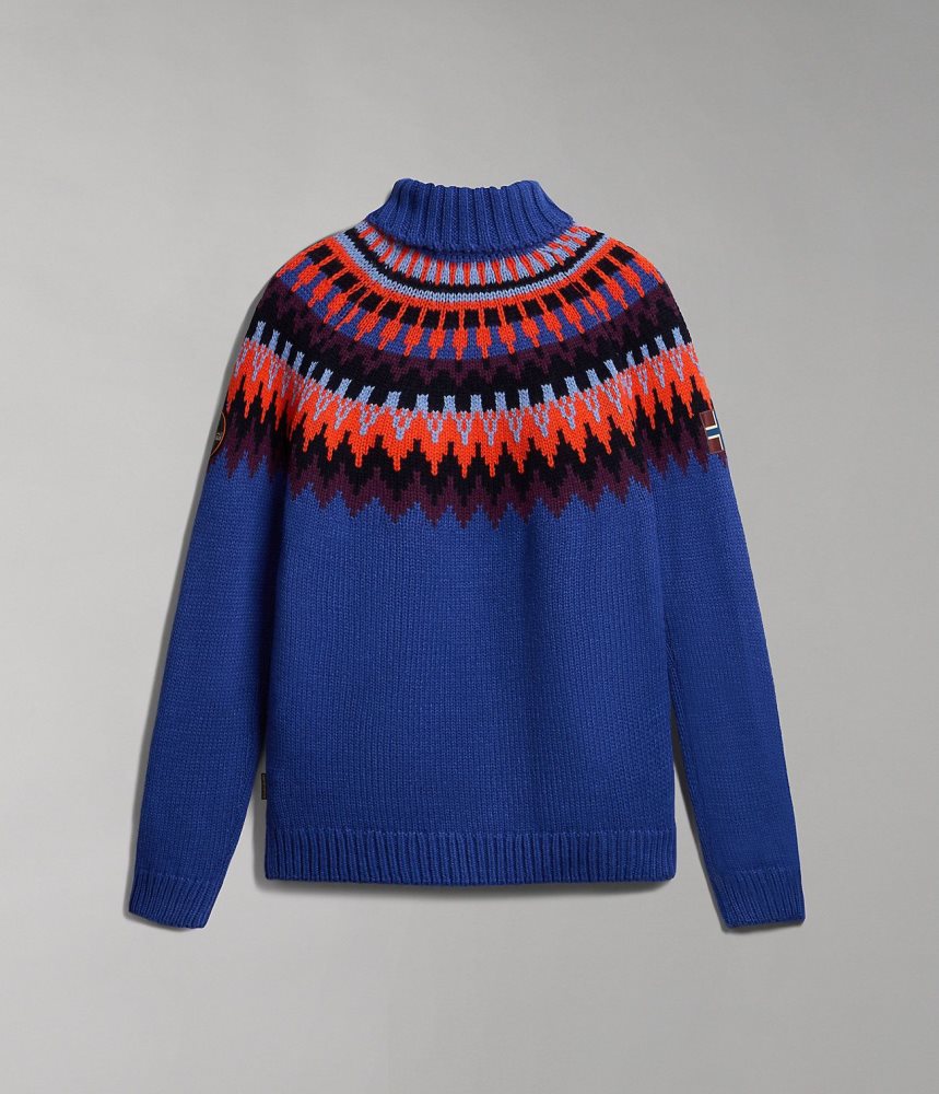 Napapijri Nathaniel Turtleneck Jumper Jumpers Heren Blauw | JPIRXLB-12