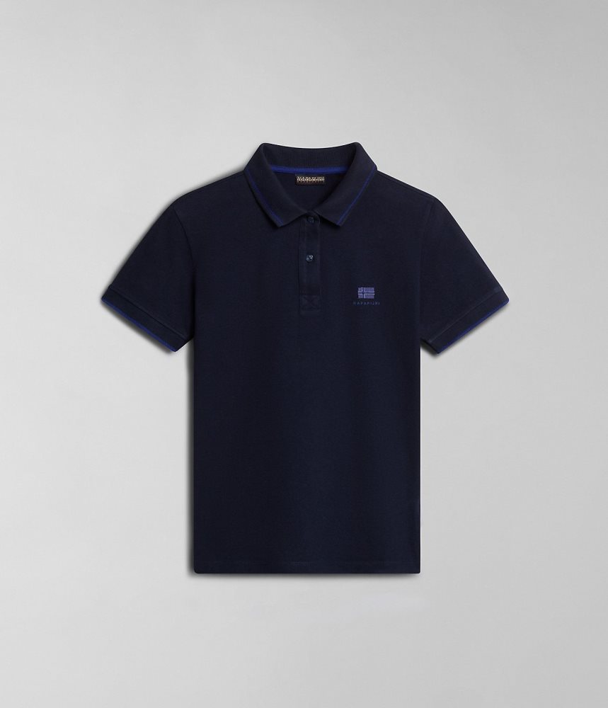 Napapijri Nina Short Sleeve Polo Shirt Poloshirt Dames Donkerblauw | QAWJXBM-48