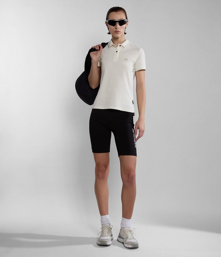 Napapijri Nina Short Sleeve Polo Shirt Poloshirt Dames Wit | LESCYOV-62