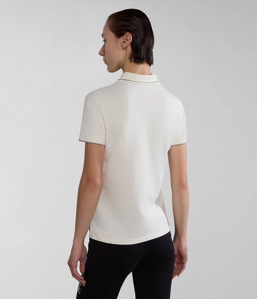 Napapijri Nina Short Sleeve Polo Shirt Poloshirt Dames Wit | LESCYOV-62
