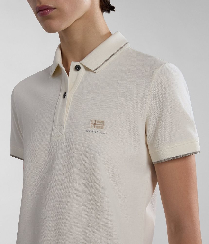 Napapijri Nina Short Sleeve Polo Shirt Poloshirt Dames Wit | LESCYOV-62
