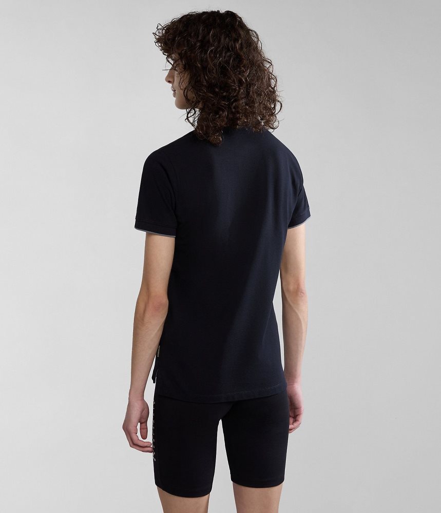 Napapijri Nina Short Sleeve Polo Shirt Poloshirt Dames Zwart | LECNTMK-50