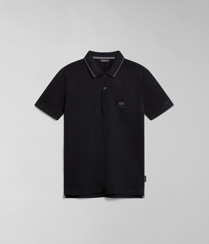 Napapijri Nina Short Sleeve Polo Shirt Poloshirt Dames Zwart | LECNTMK-50