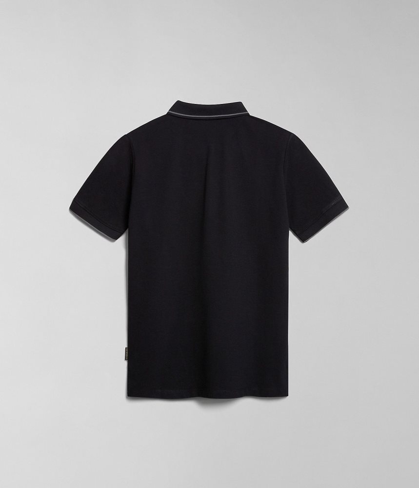 Napapijri Nina Short Sleeve Polo Shirt Poloshirt Dames Zwart | LECNTMK-50