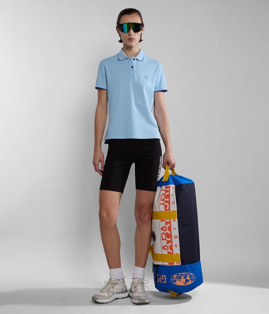 Napapijri Nina Short Sleeve Polo Shirt Poloshirt Dames Lichtblauw | JSHPAQR-56