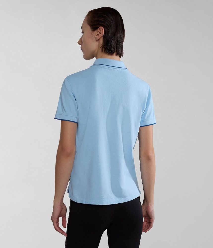 Napapijri Nina Short Sleeve Polo Shirt Poloshirt Dames Lichtblauw | JSHPAQR-56