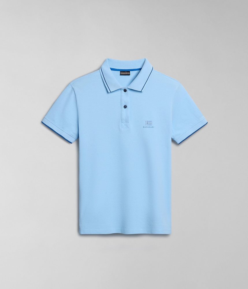 Napapijri Nina Short Sleeve Polo Shirt Poloshirt Dames Lichtblauw | JSHPAQR-56