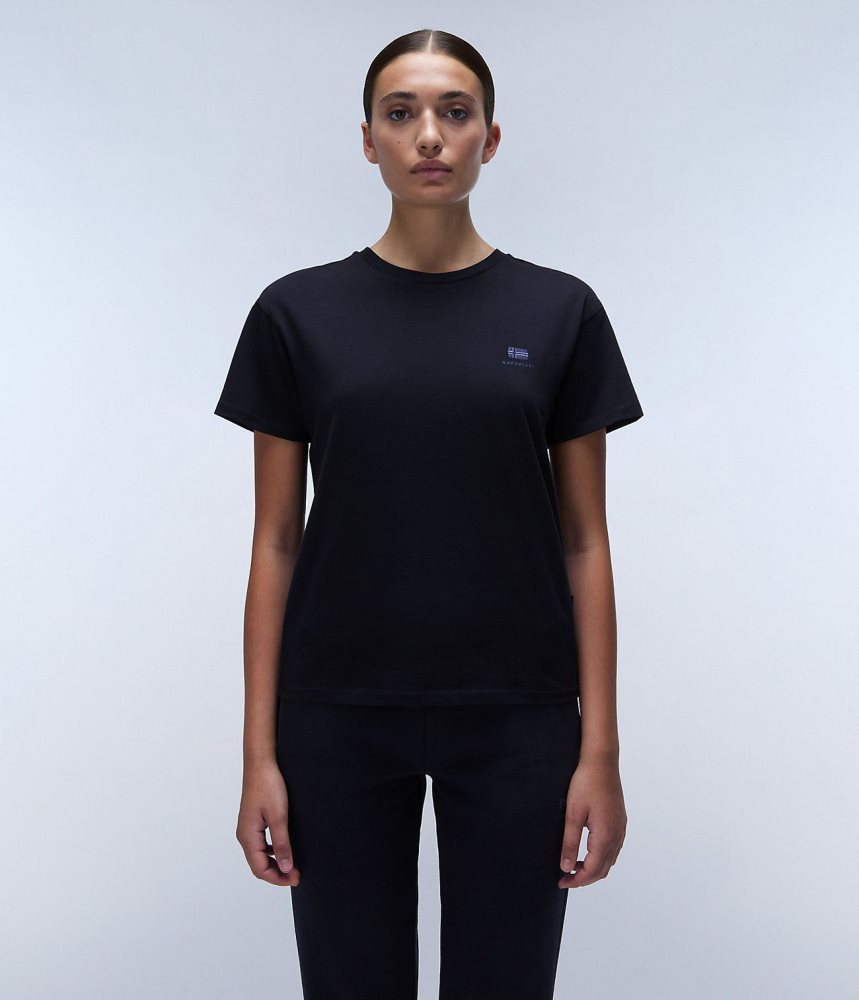 Napapijri Nina Short Sleeve T-shirt T-shirts Dames Donkerblauw | THDMKFI-97