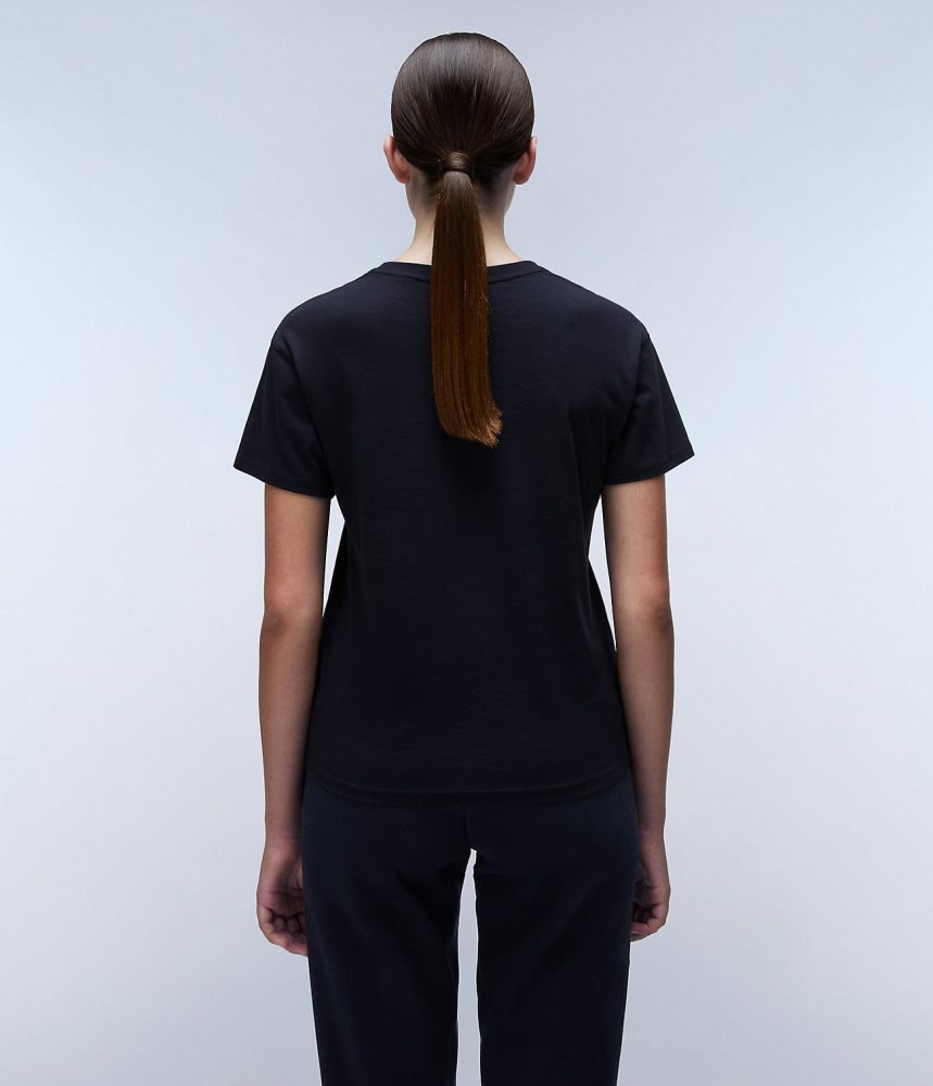 Napapijri Nina Short Sleeve T-shirt T-shirts Dames Donkerblauw | THDMKFI-97