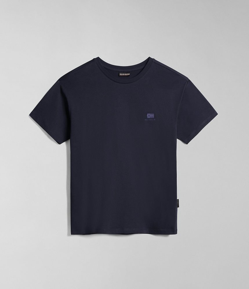 Napapijri Nina Short Sleeve T-shirt T-shirts Dames Donkerblauw | THDMKFI-97