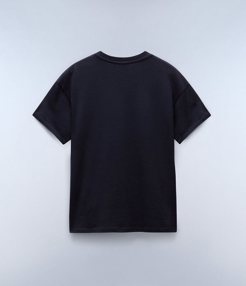 Napapijri Nina Short Sleeve T-shirt T-shirts Dames Donkerblauw | THDMKFI-97