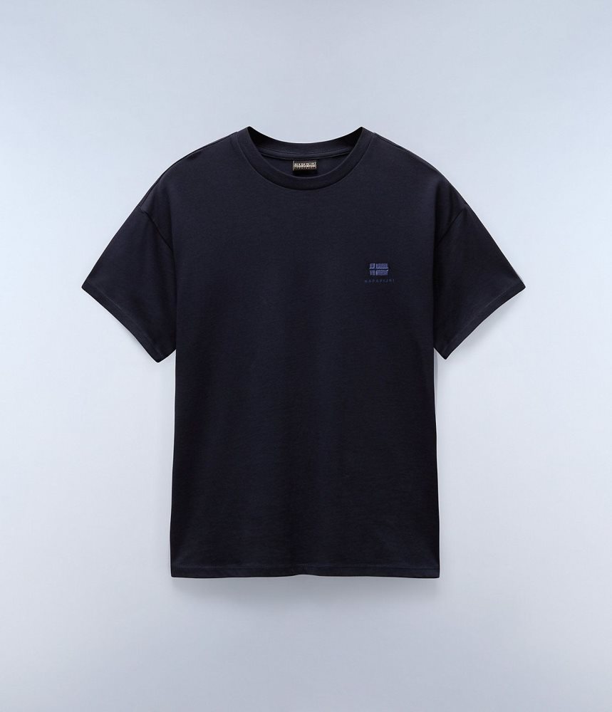 Napapijri Nina Short Sleeve T-shirt T-shirts Dames Donkerblauw | THDMKFI-97