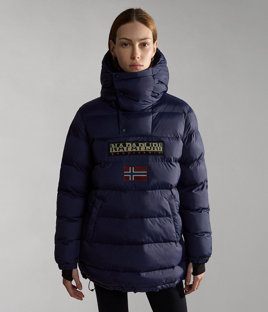Napapijri Northfarer Puffer Anorak Puffer Jas Dames Donkerblauw | DBFGACT-70