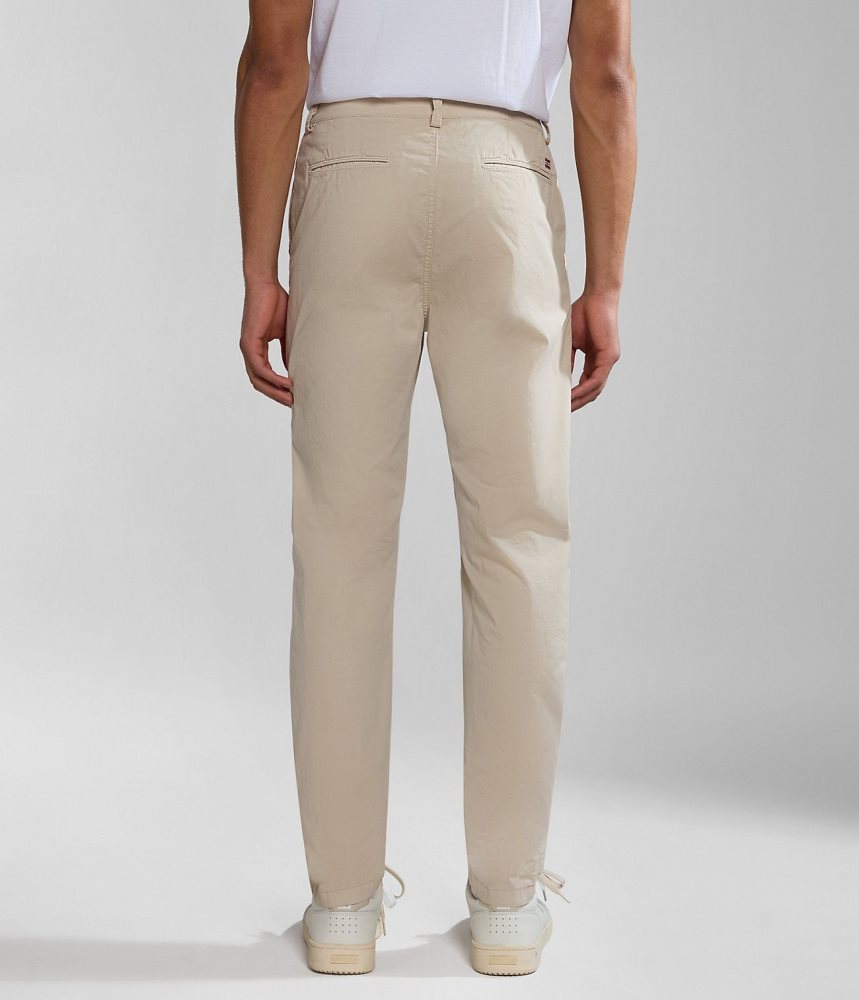 Napapijri Puyo Summer Chino Trousers Chino Broek Heren Beige Zilver | RLQJVKE-64