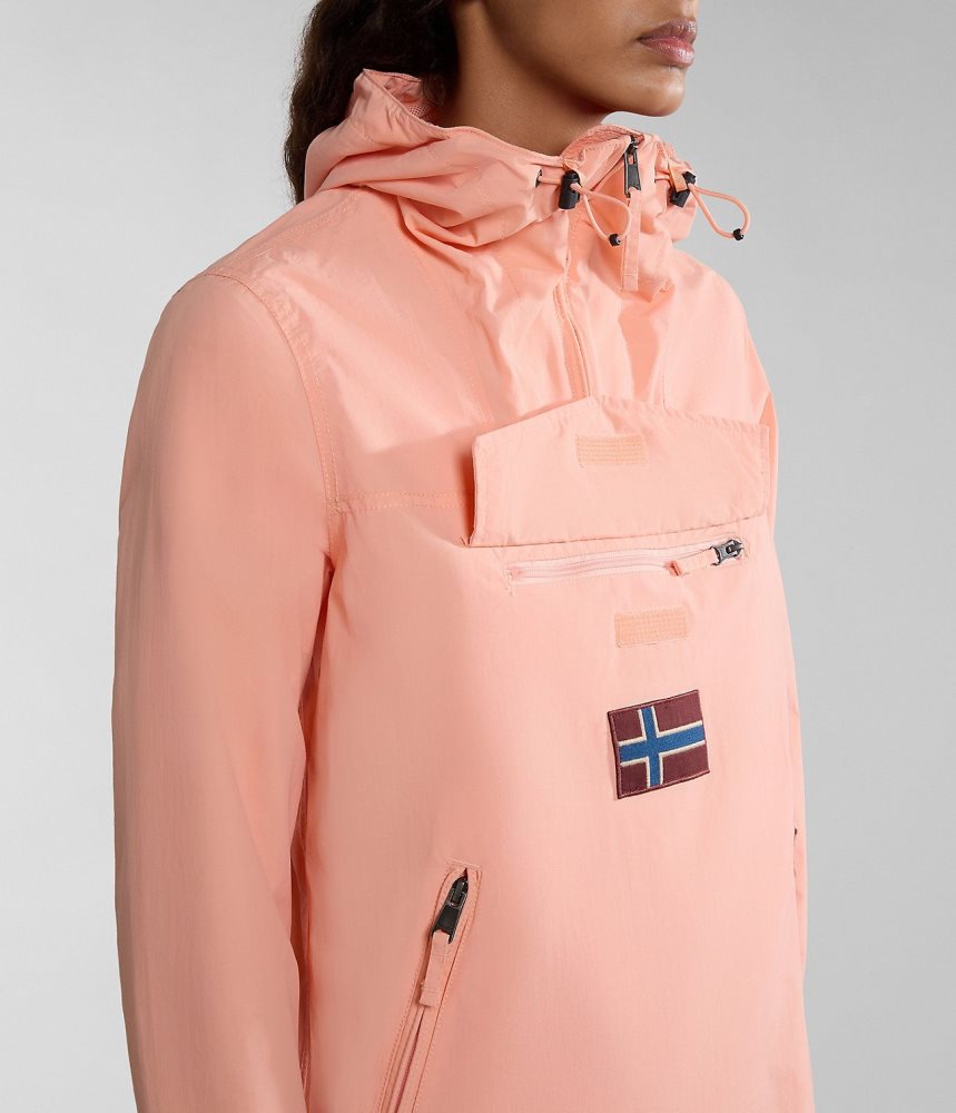Napapijri Rainforest Pocket Summer Anorak Jacket Regenjassen Dames Roze | QKUTVHM-29