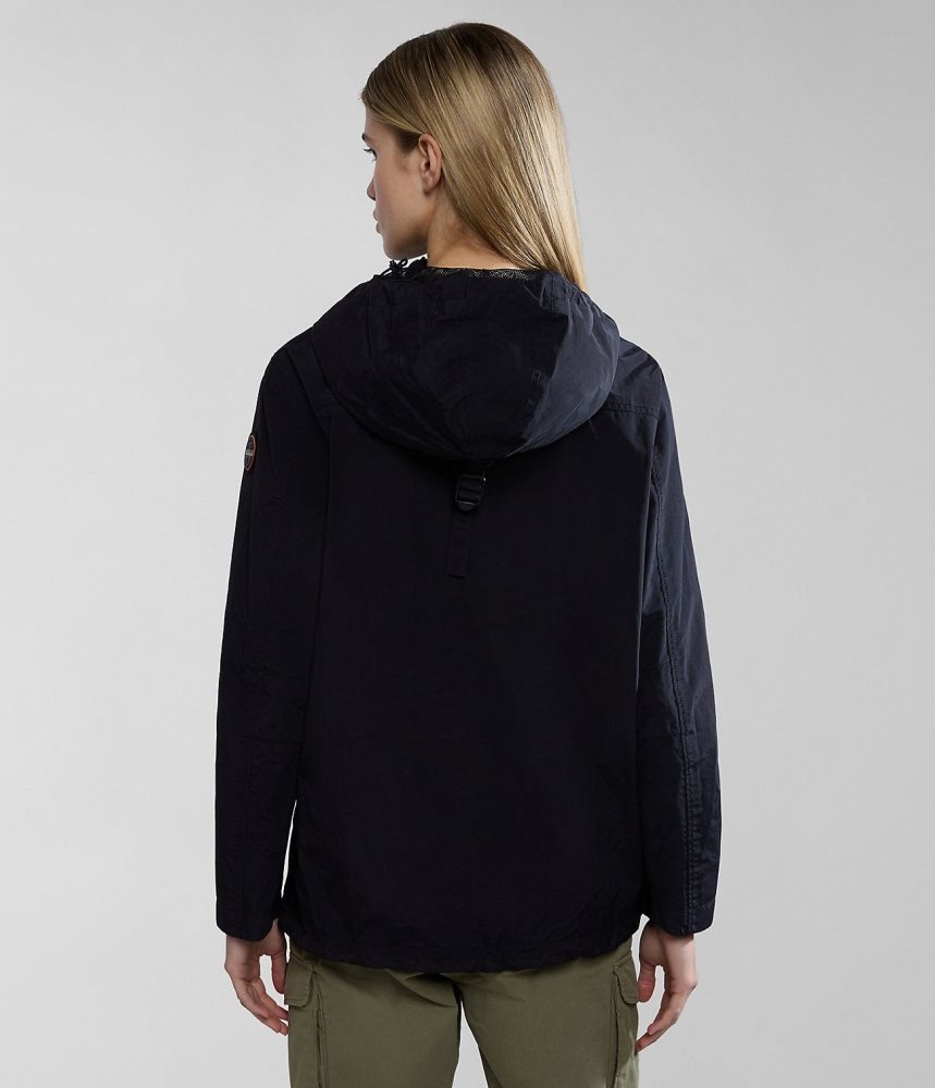 Napapijri Rainforest Pocket Summer Anorak Jacket Windjak Dames Zwart | ORPNFQT-27