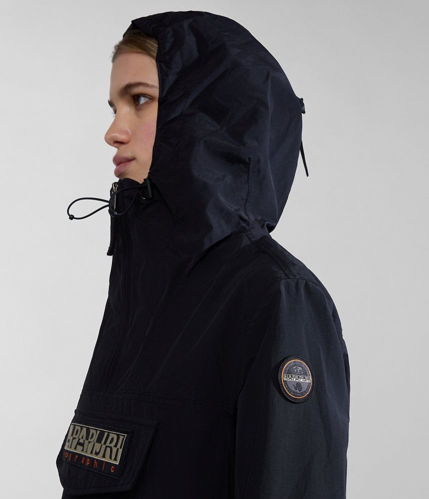 Napapijri Rainforest Pocket Summer Anorak Jacket Windjak Dames Zwart | ORPNFQT-27