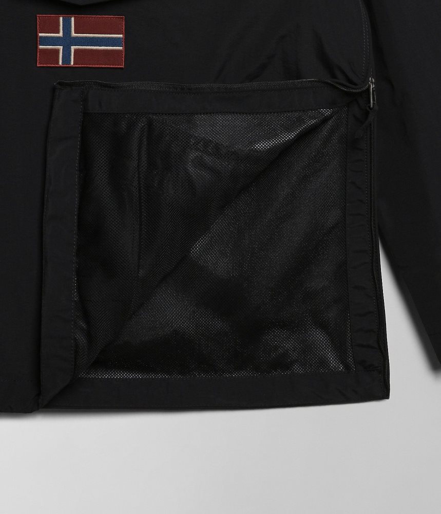 Napapijri Rainforest Pocket Summer Anorak Jacket Windjak Dames Zwart | ORPNFQT-27