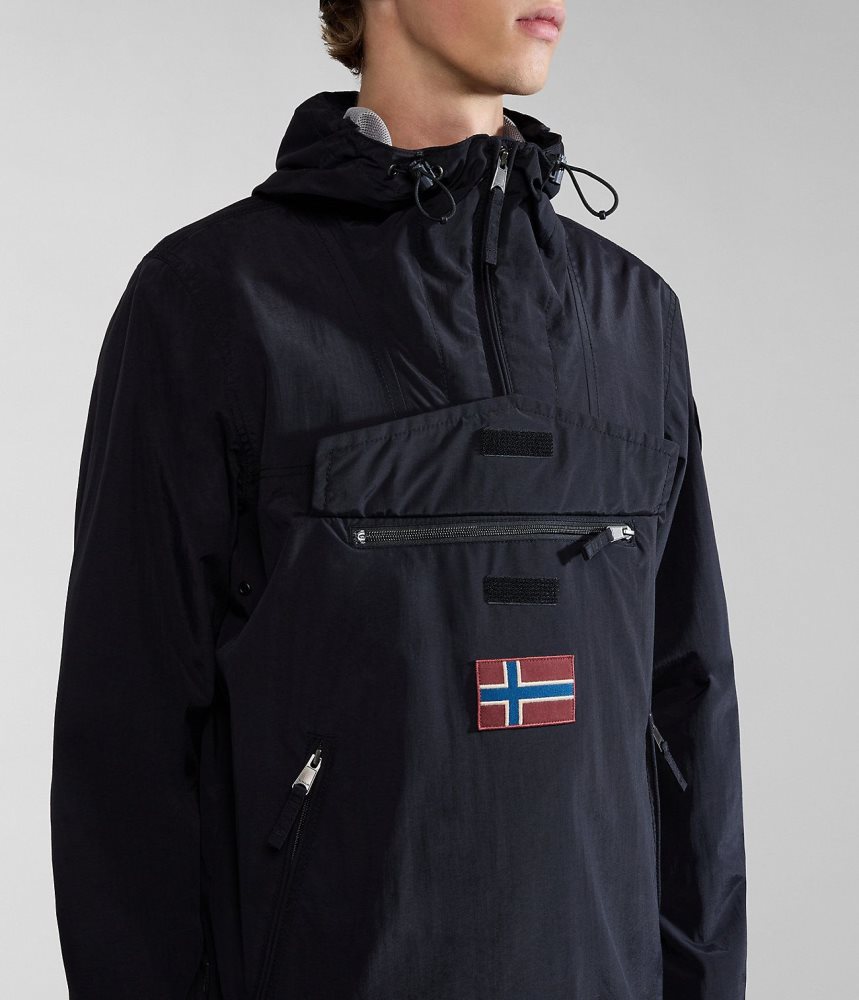 Napapijri Rainforest Pocket Summer Anorak Jacket Anoraks Heren Zwart | ERHMNYF-80