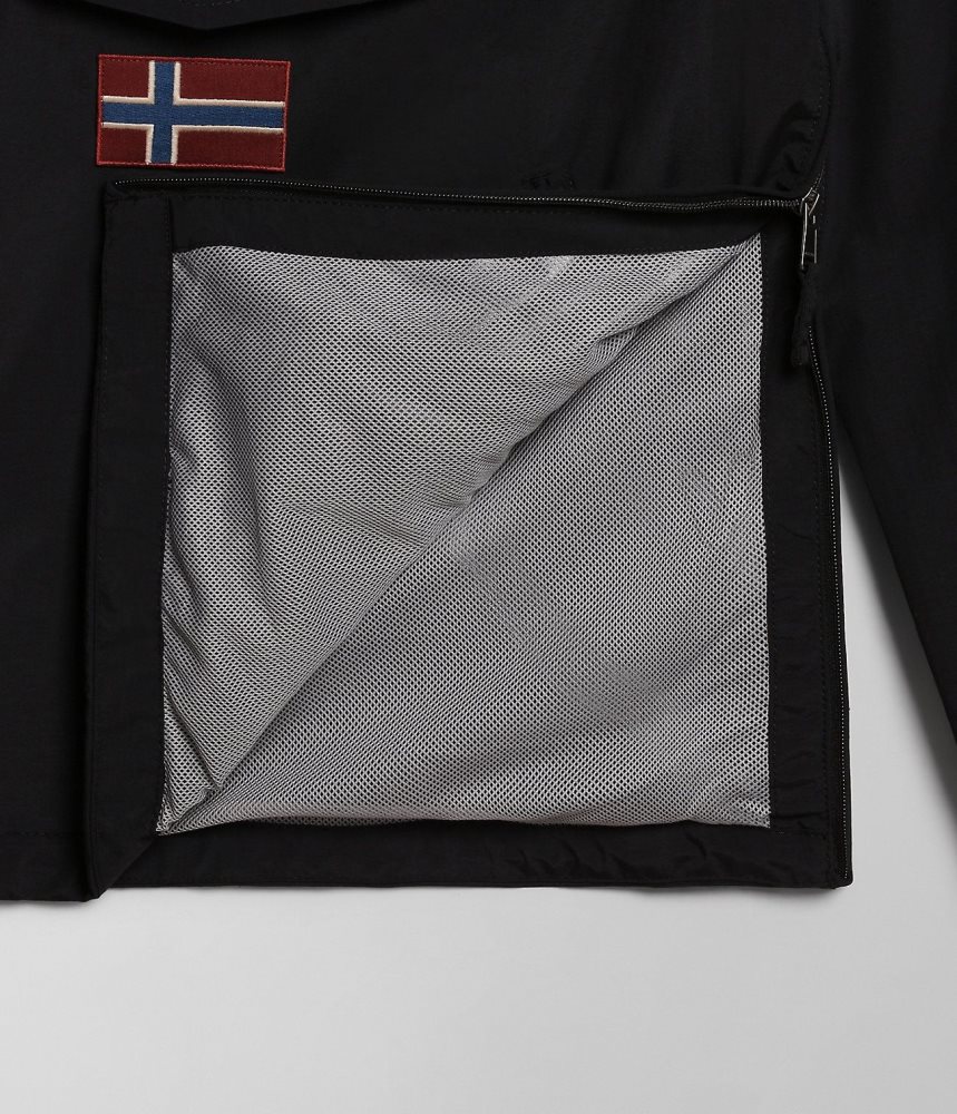 Napapijri Rainforest Pocket Summer Anorak Jacket Anoraks Heren Zwart | ERHMNYF-80
