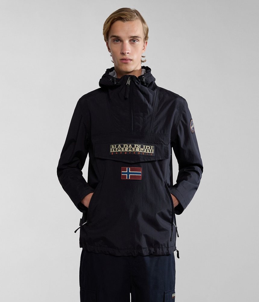 Napapijri Rainforest Pocket Summer Anorak Jacket Anoraks Heren Zwart | ERHMNYF-80