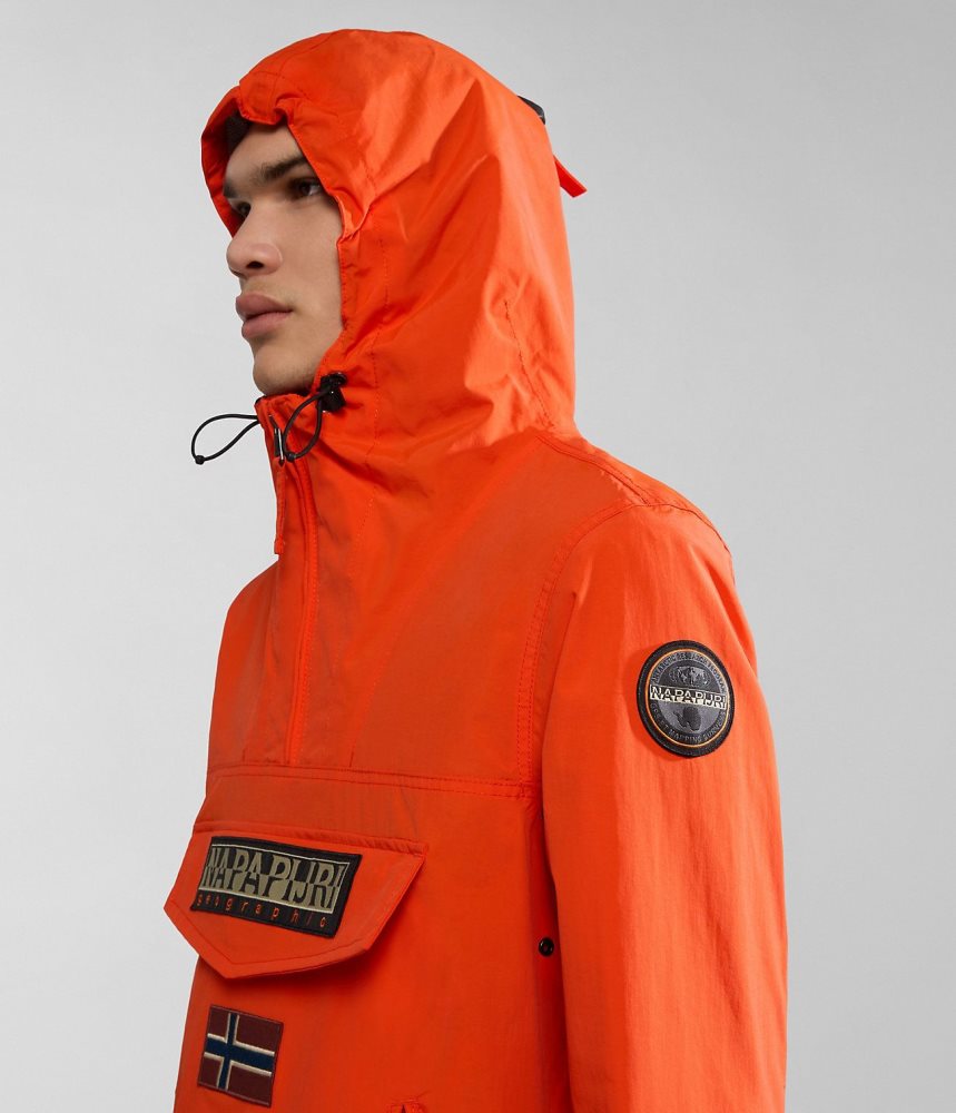 Napapijri Rainforest Pocket Summer Anorak Jacket Windjak Heren Oranje | DMBUEXI-09
