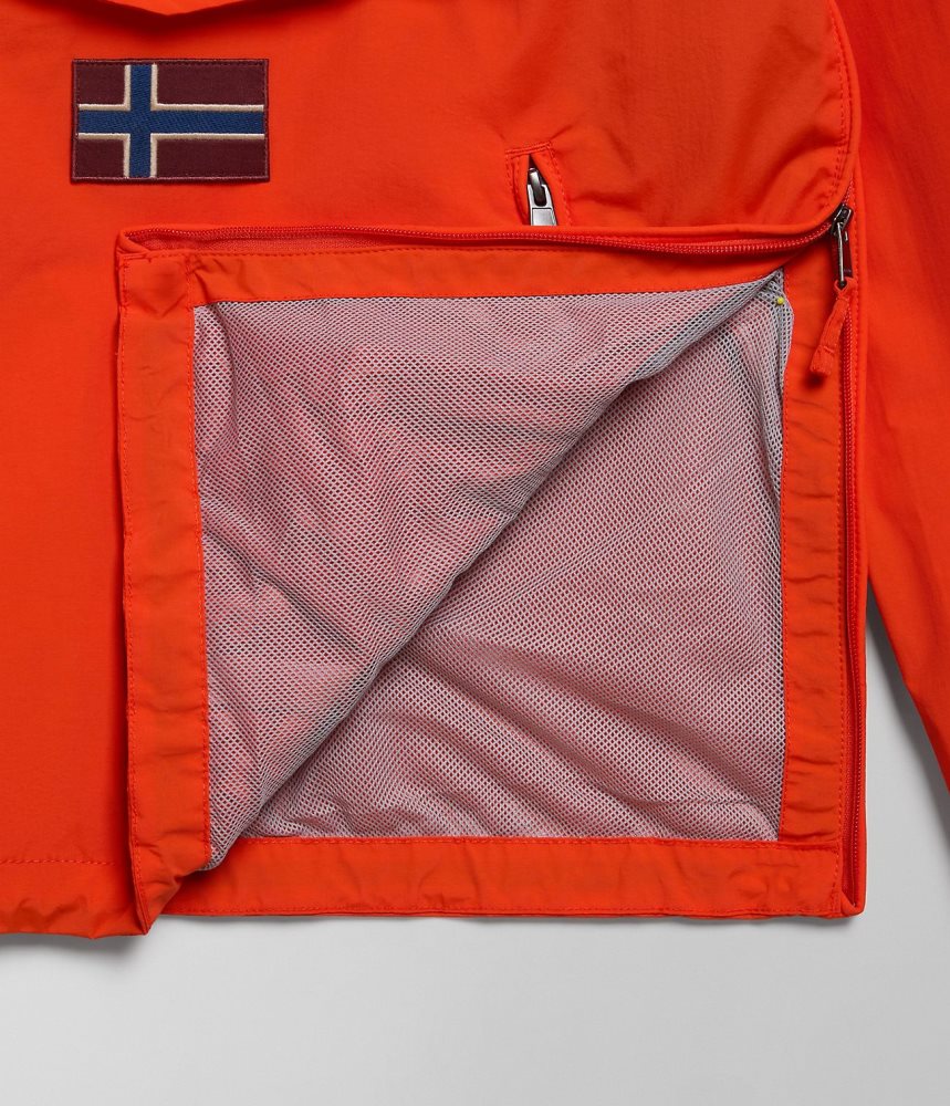 Napapijri Rainforest Pocket Summer Anorak Jacket Windjak Heren Oranje | DMBUEXI-09