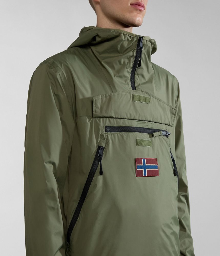 Napapijri Rainforest Ripstop Anorak Jacket - Unisex Regenjassen Dames Groen | XURIKSW-37
