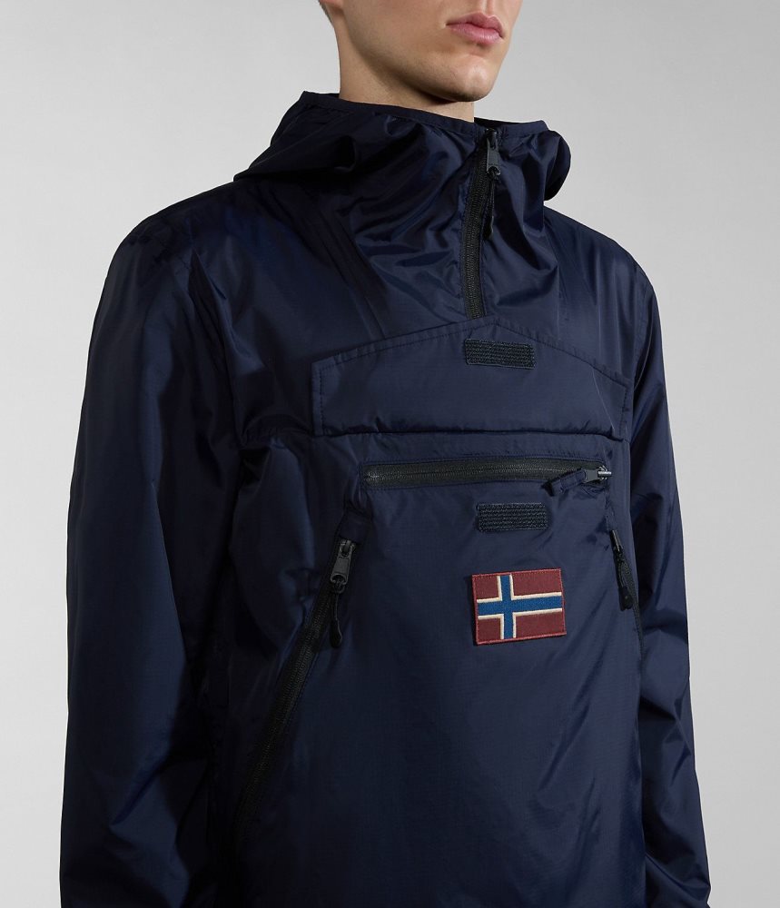 Napapijri Rainforest Ripstop Anorak Jacket - Unisex Regenjassen Heren Donkerblauw | TBRZYQX-54