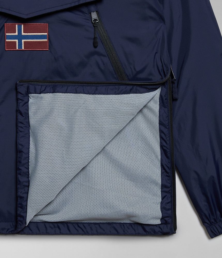 Napapijri Rainforest Ripstop Anorak Jacket - Unisex Regenjassen Heren Donkerblauw | TBRZYQX-54