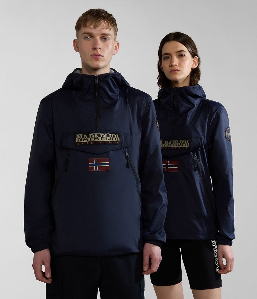 Napapijri Rainforest Ripstop Anorak Jacket - Unisex Regenjassen Heren Donkerblauw | TBRZYQX-54