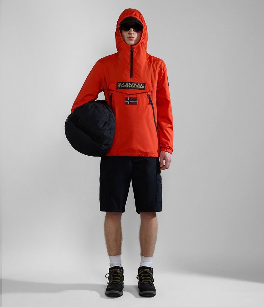 Napapijri Rainforest Ripstop Anorak Jacket - Unisex Regenjassen Heren Oranje | HPWXZKM-87