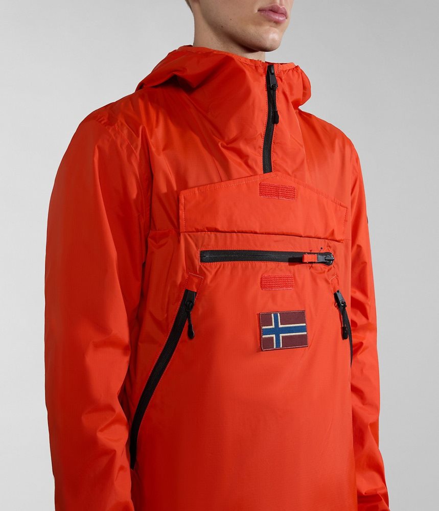 Napapijri Rainforest Ripstop Anorak Jacket - Unisex Regenjassen Heren Oranje | HPWXZKM-87