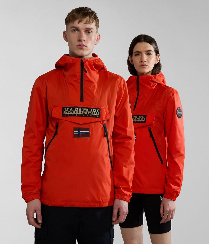 Napapijri Rainforest Ripstop Anorak Jacket - Unisex Regenjassen Heren Oranje | HPWXZKM-87