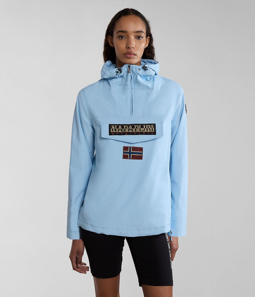 Napapijri Rainforest Summer Anorak Jacket Windjak Dames Lichtblauw | ABNOYXK-23
