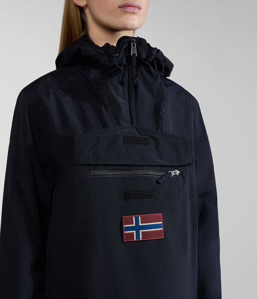 Napapijri Rainforest Summer Anorak Jacket Windjak Dames Zwart | SPRYVAM-14